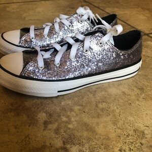 Silver sparkle Converse